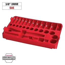 28pc 3/8" Drive SAE Ratchet and Socket Tray