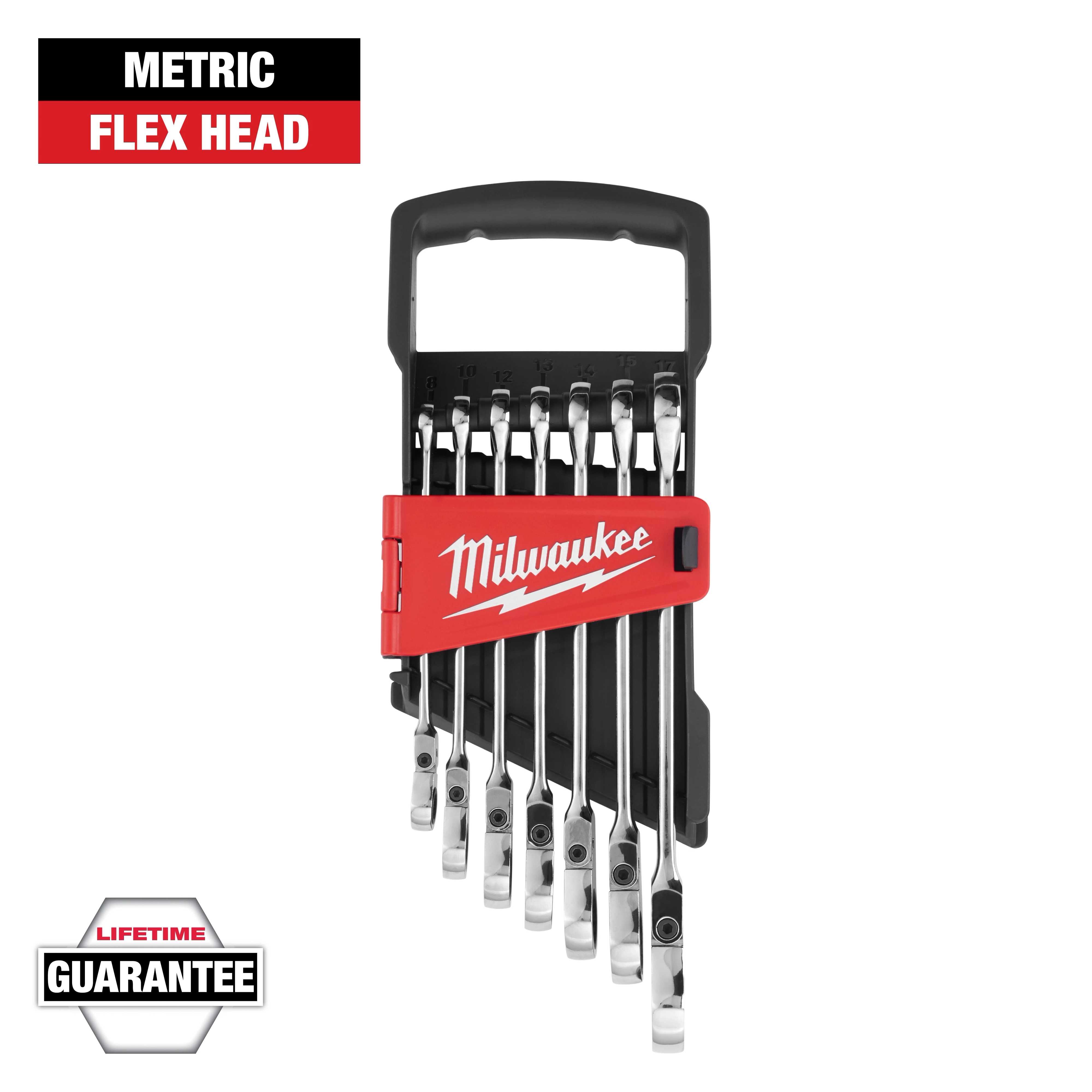 7pc Metric Flex Head Ratcheting Combination Wrench