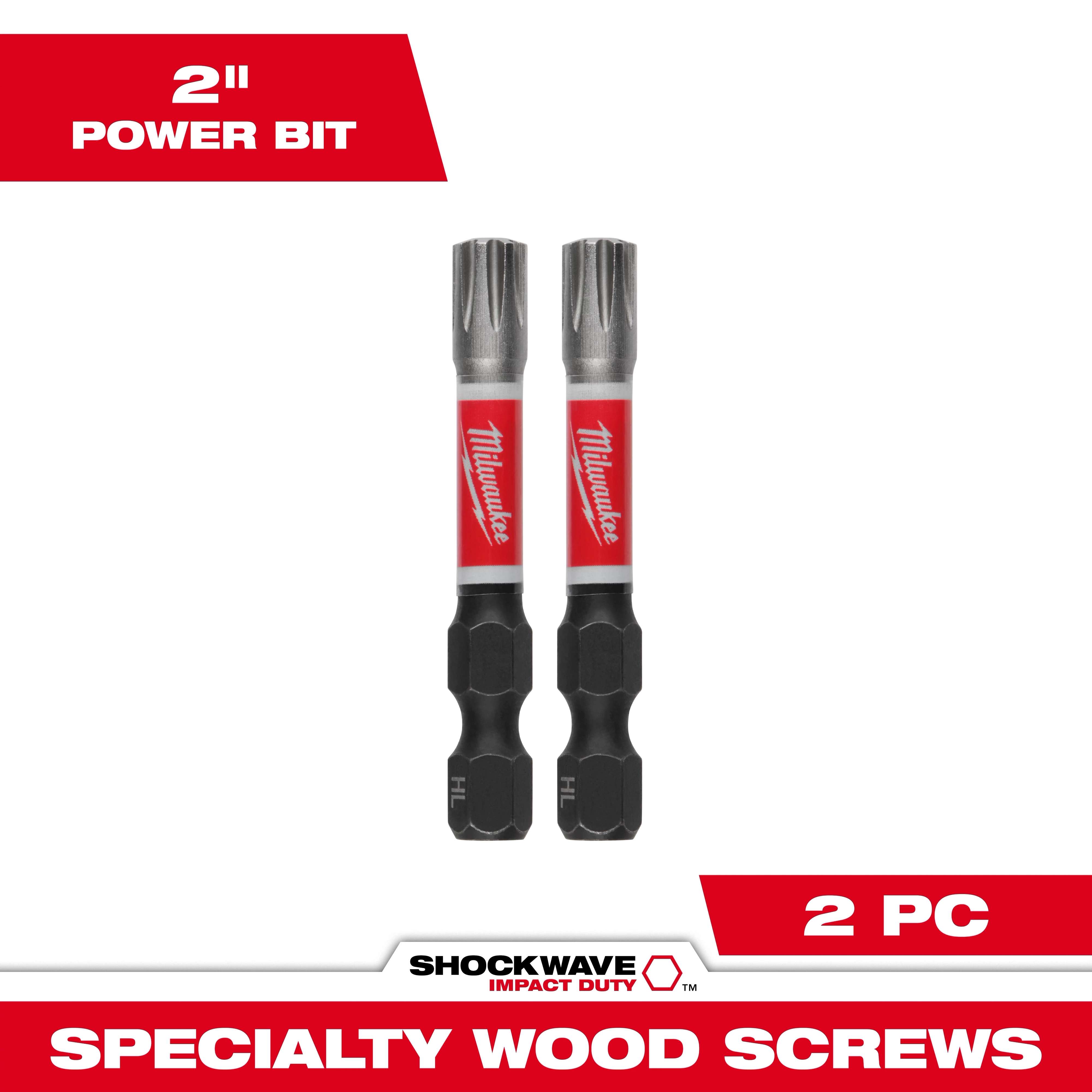 SHOCKWAVE™ Impact Duty 2" Specialty Wood Screws Power Bits (2 PK)