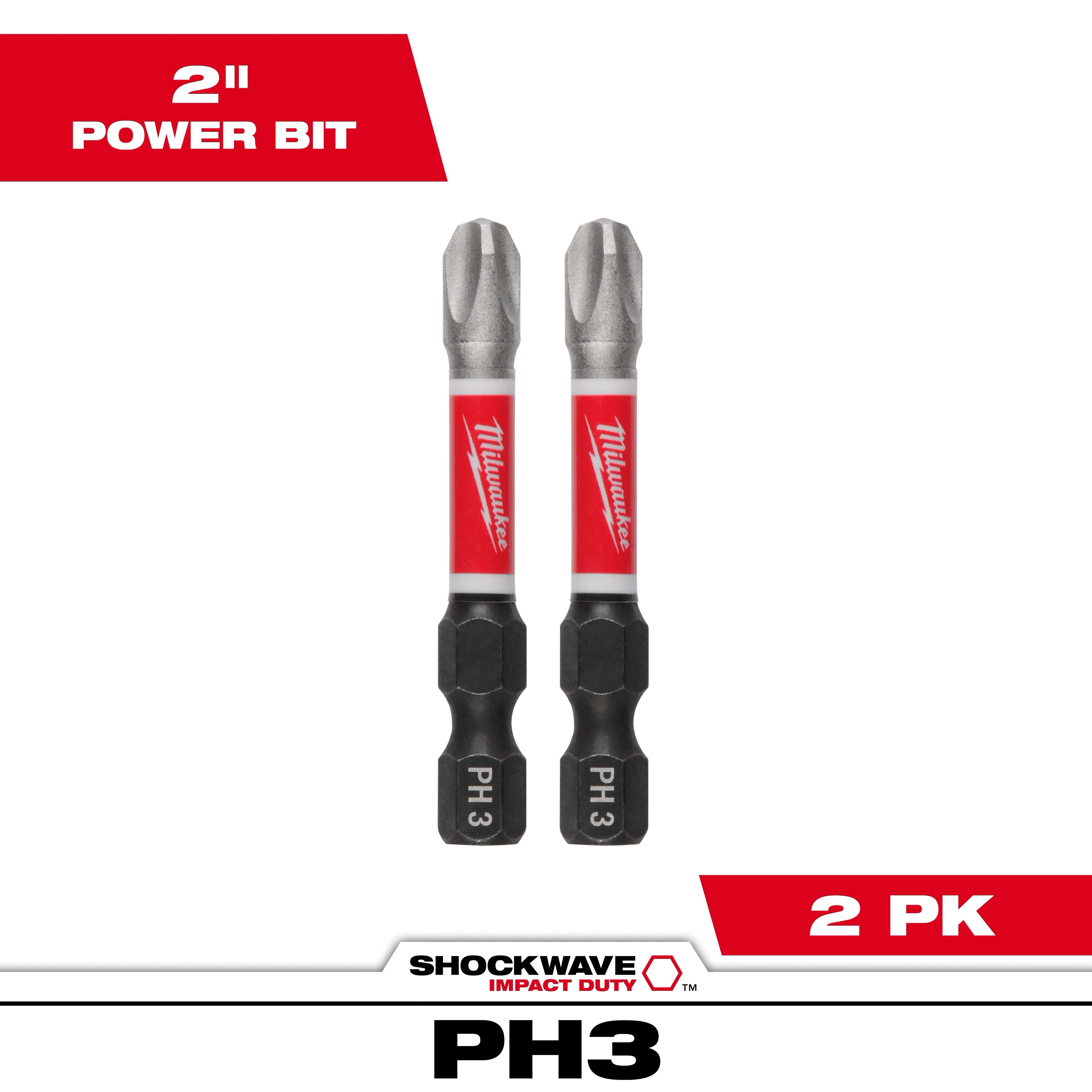 SHOCKWAVE™ Impact Duty 2" PH3 Bit (2 Pk)