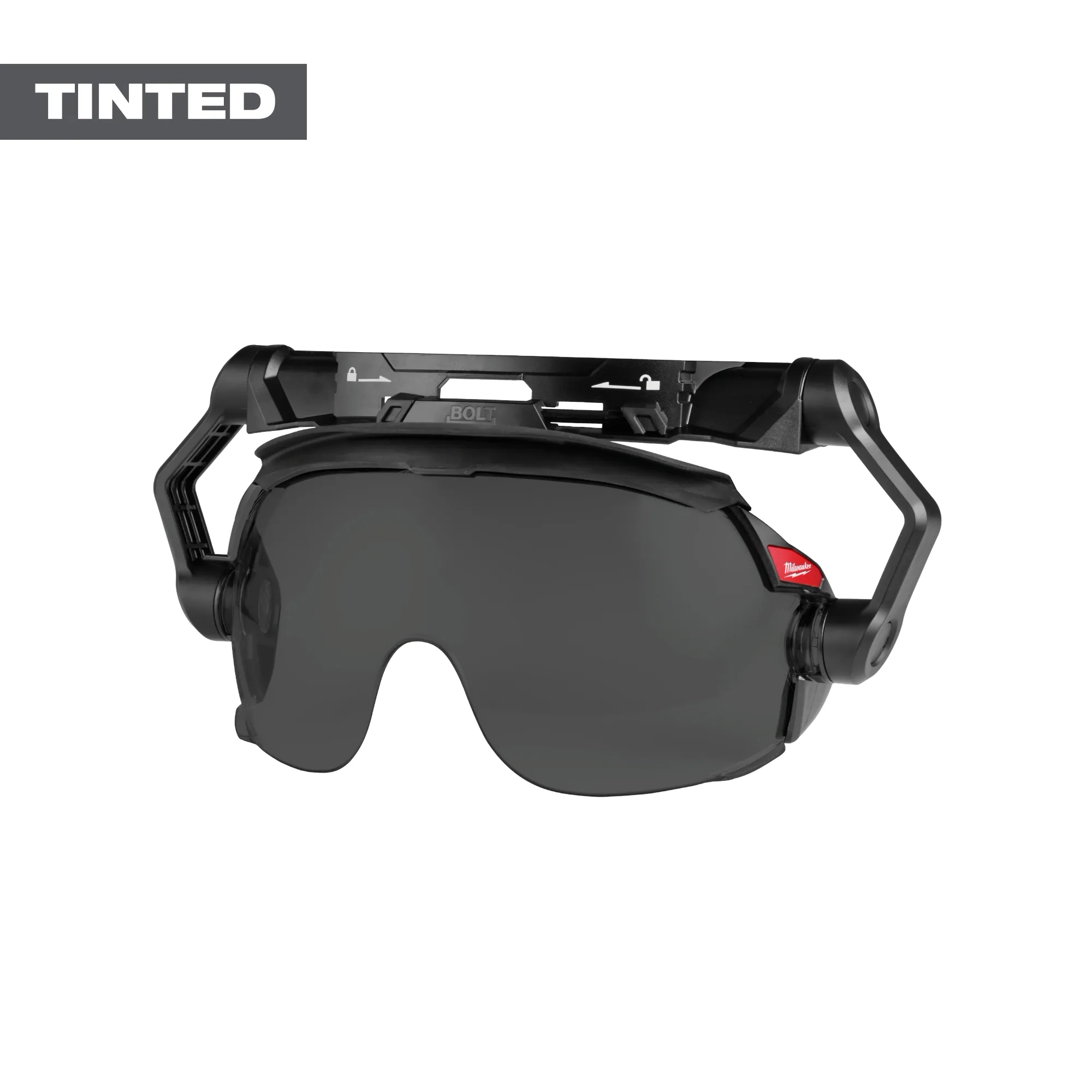 BOLT™ Gasketed Eye Visor - Tinted Dual Coat Lens (Compatible with Milwaukee® BOLT™ Safety Helmets & BOLT™ Hard Hats)