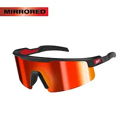 Wrap Around Safety Glasses - Red Mirrored Anti-Scratch Lenses