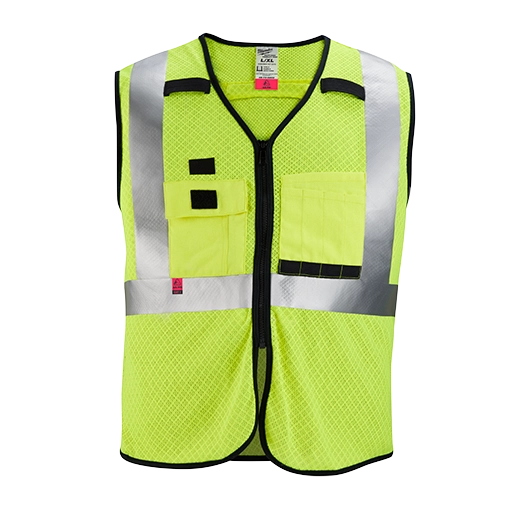 AR/FR Cat. 1 Class 2 High Visibility Yellow Mesh Safety Vest - S/M