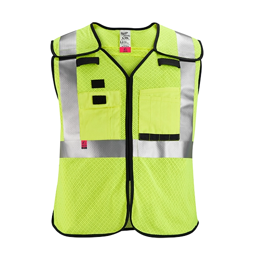AR/FR Cat. 1 Class 2 Breakaway High Visibility Yellow Mesh Safety Vest - 4XL/5XL (ANSI/CSA)