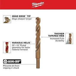 15PC RED HELIX™ Cobalt Drill Bit Set