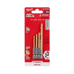 4PC SHOCKWAVE™ Impact Duty RED HELIX™ Titanium Drill Bit Set