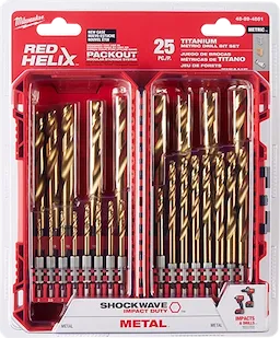 25PC SHOCKWAVE™ Impact Duty RED HELIX™ Titanium Metric Drill Bit Set