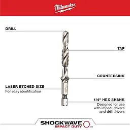 5PC SHOCKWAVE™ Impact Duty Metric Drill and Tap Bit Set