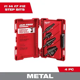 4PC Step Drill Bit Set