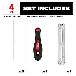 4pc 5/32” Saw Chain Sharpening Set