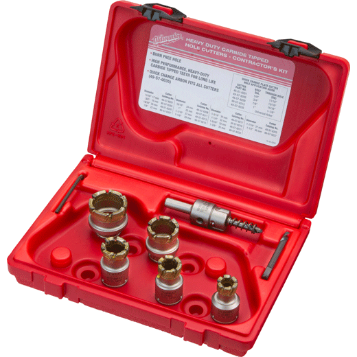 7PC Quick Change Steel Plate Carbide Hole Cutter Set