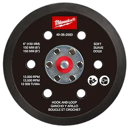 6" Hook and Loop Sander Backing Pad - Soft