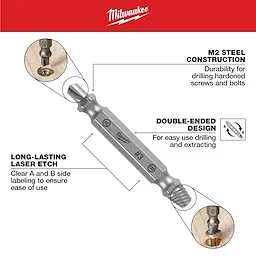 4PC M2 Steel Screw Extractor Set