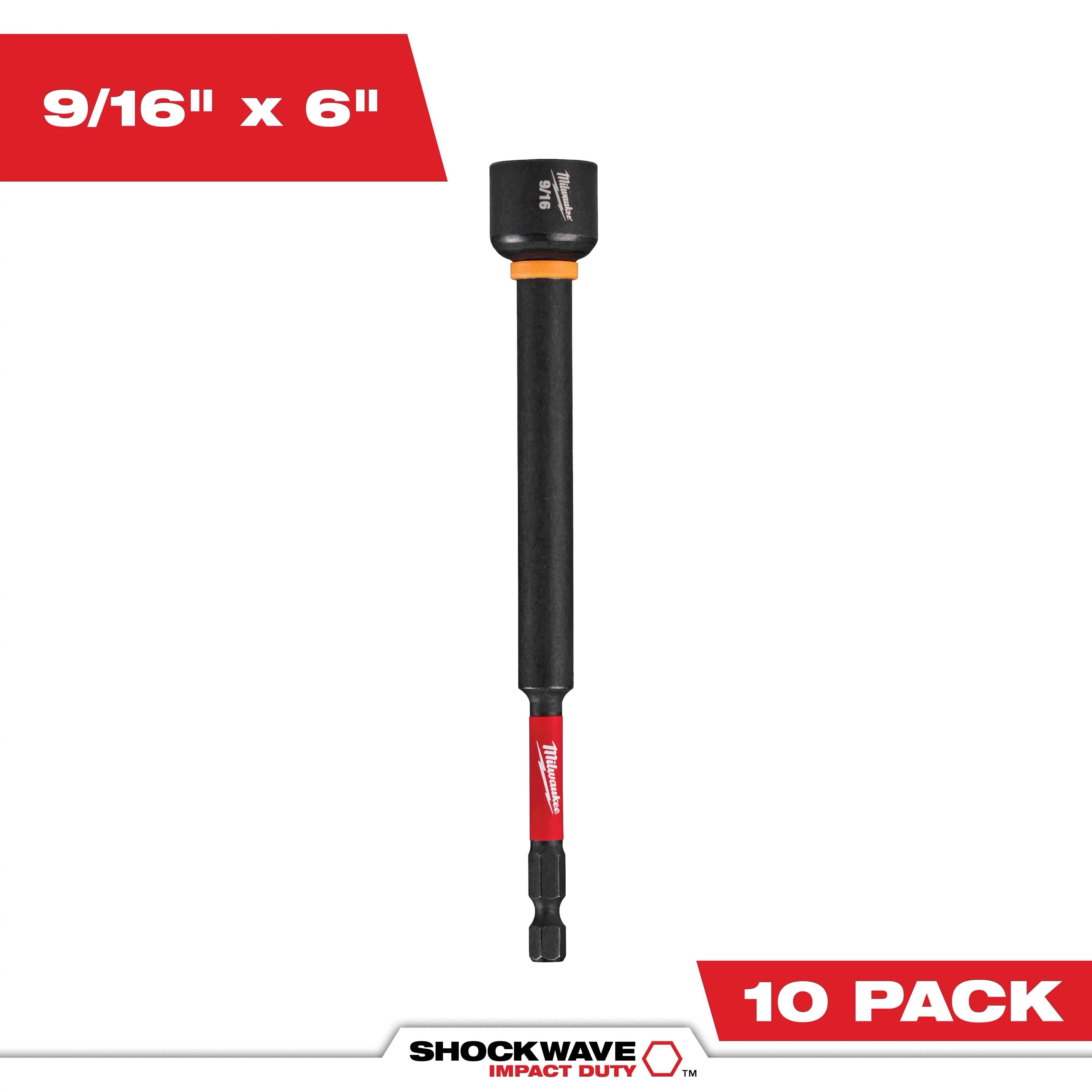 SHOCKWAVE™ Impact Duty 9/16" x 6" Magnetic Nut Driver Bulk 10