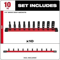 10PC SHOCKWAVE™ Impact Duty SAE Deep 6 Point Socket Set