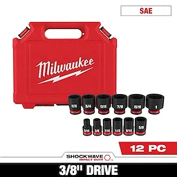 12PC SHOCKWAVE™ Impact Duty 3/8" Drive SAE Standard 6 Point Socket Set