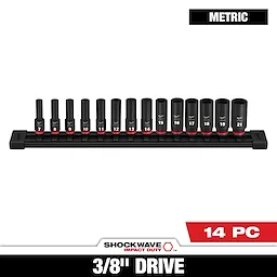 14PC SHOCKWAVE™ Impact Duty 3/8" Drive Metric Deep 6 Point Socket Set