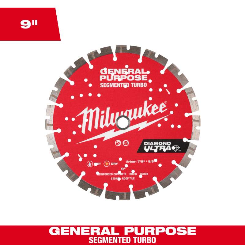 9" DIAMOND ULTRA™ Segmented Turbo, General Purpose Diamond Blade