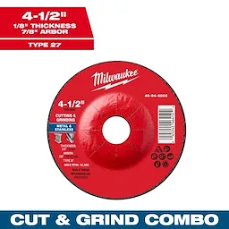 4-1/2" x 1/8" x 7/8" Dual Metal Cut & Grind Wheel - Type 27