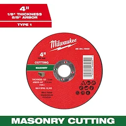 4" x 1/8" x 5/8" Masonry Cut Off Wheel -Type 1