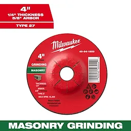 4" x 1/4" x 5/8" Masonry Grinding Wheel - Type 27