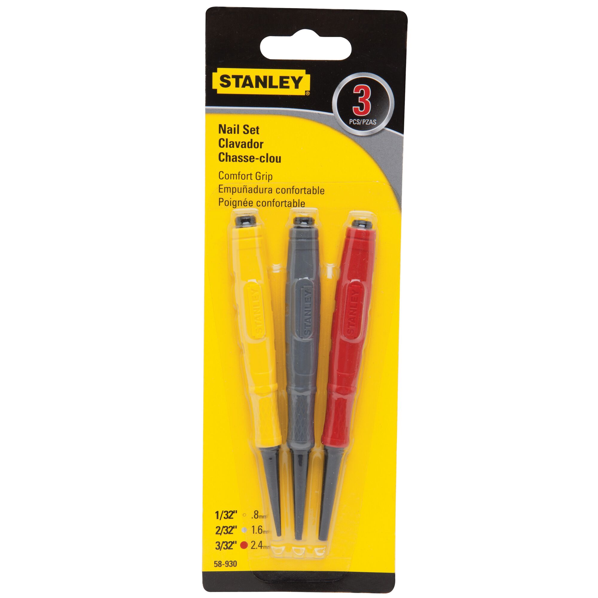 DynaGrip Nail Sets Set of 3 (0.8, 1.6, 2.4mm)