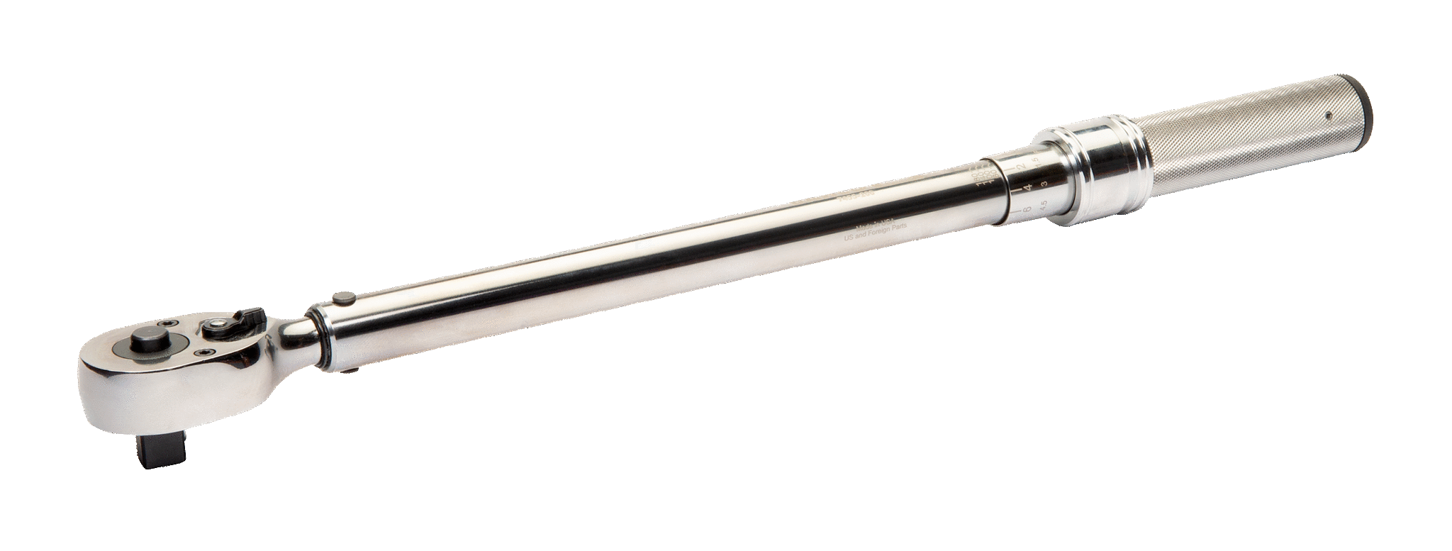Mechanical Adjustable Torque Click Wrench with Marked Scale and Fixed Ratchet Head