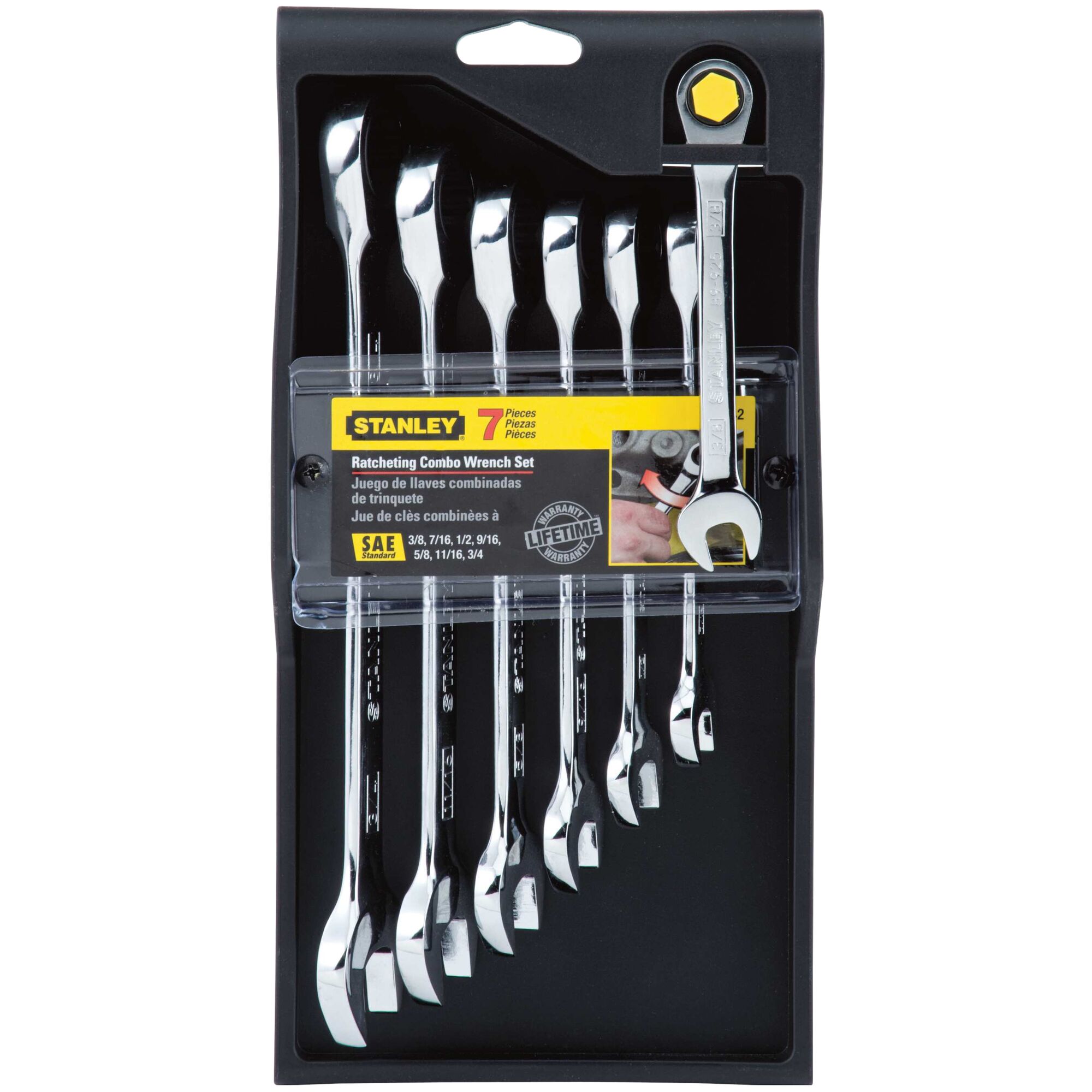 7 pc Ratcheting Combination Wrench Set SAE