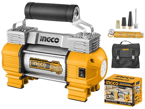 AAC2508Auto air compressorVoltage:12VCurrent:18AMax pressure:120PSI/8BAR