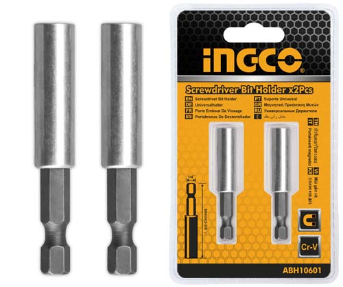 ABH10601Screwdriver bit holder60mm,2pcs/setMaterial：Steel + Cr-vPacked by double blister