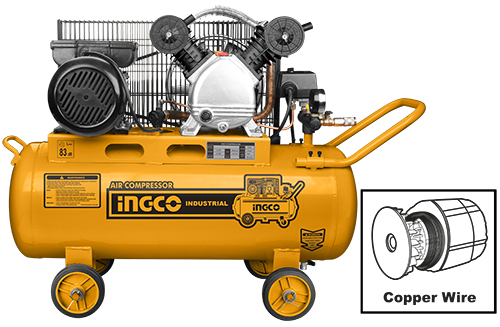 AC1301008Air compressorVoltage:220-240V~50HzInput power: 2.2kW (3HP)Copper wire induction motor