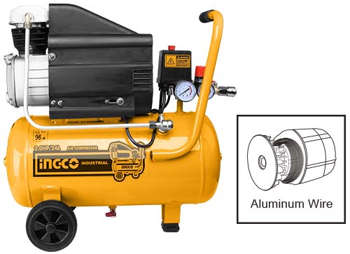 AC20248Air compressorVoltage:220-240V~50HzInput power: 1.5 kW (2 HP)Tank:24L(6.3Gal)