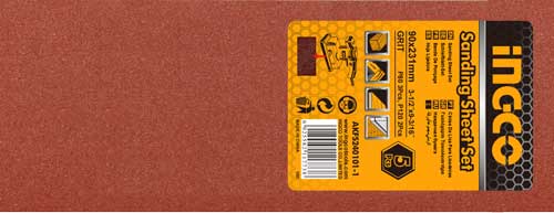 AKFS240101-1Sanding sheet setSize:90X231mm3pcs P80,2pcs P120Packed by label