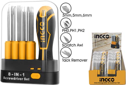 AKISD09019 Pcs interchangeable screwdriver setInterchangeable screwdriver setMaterial：CR-VPacked by plastic box