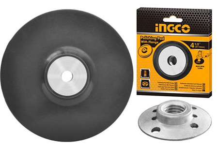 APP0201801Polishing pad with flangeDiameter:180mmMaterial:RubberM14x2 nutFor wool polishing bonnet