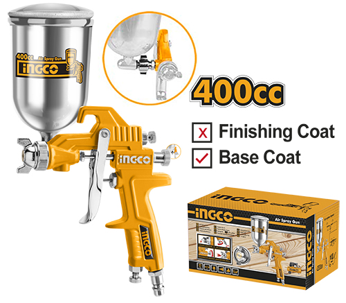 ASG4042Air spray gunPaint capacity:400ccPattern width:180-250mmSuitable for base coat