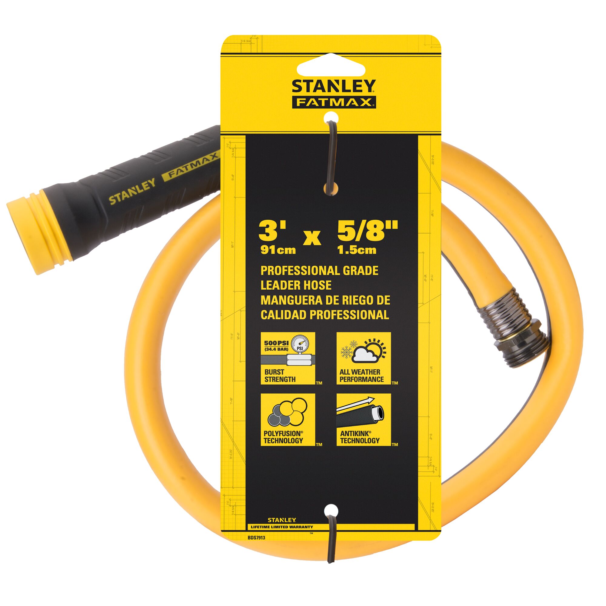 3 ft x 5/8" Professional Grade Leader Hose