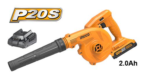 CABLI200181Cordless blowerVoltage:20VNo-load speed:0-9000/0-18000rpmMax air volume:2.7m³/min
