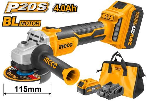 CAGLI11522Cordless angle grinderBrushless MotorVoltage:20VDisc diameter:115mm