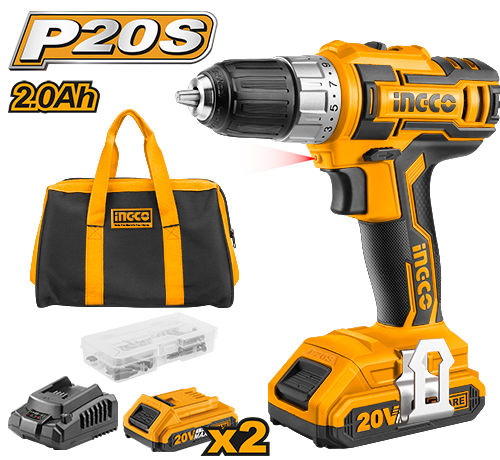 CDLI2002Cordless drillVoltage: 20VNo-load speed:0-400/0-1500rpmMax torque:45NM