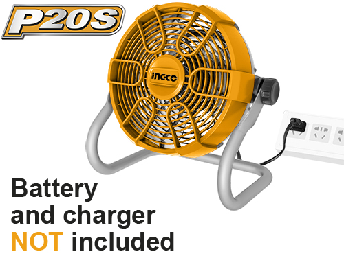 CFALI2002Cordless fanDC Voltage:20VAC Voltage:220-240V~50/60HZDimensions:11"