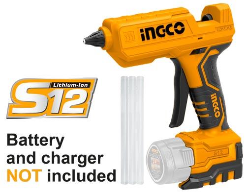 CGGLI1201Cordless glue gunVoltage:12VGluing capacity:15-18g/minGlue stick diameter:11.2mm