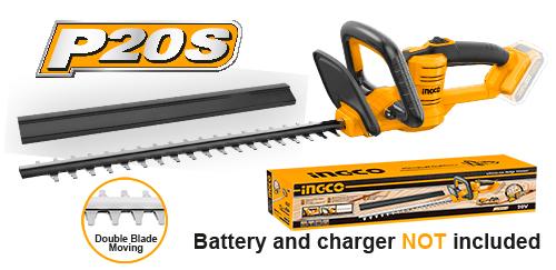 CHTLI20018Cordless hedge trimmerVoltage:20VBlade cutting length: 460mmMaximum cutting diameter:18mm