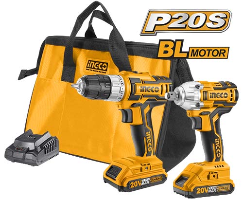 CKLI2007Cordless 2 Pcs combo kitVoltage:20VWith 1pcs Lithium-ion cordless drill(CDLI20024)With 1pcs Lithium-ion impact wrench (CIWLI2001)