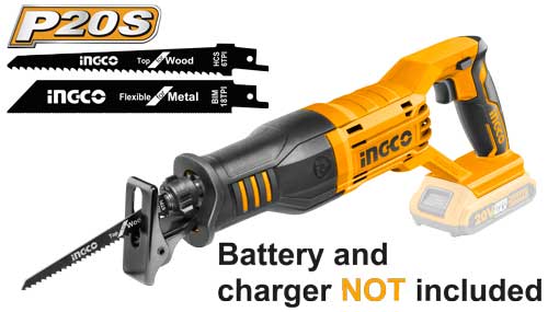 CRSLI1151Cordless reciprocating sawVoltage:20VNo-load speed:0-2800rpmCutting capacity:        Metal:8mm        Wood:115mm
