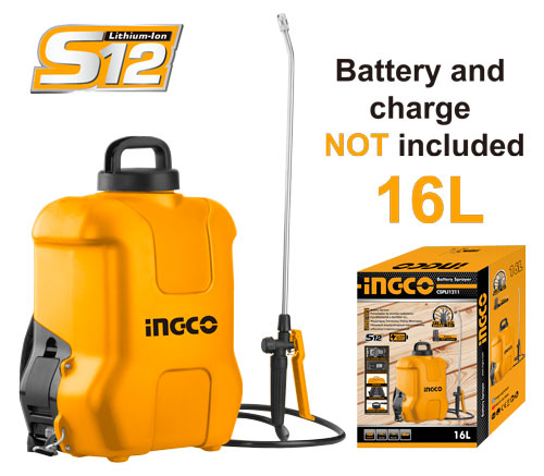 CSPLI121112V lithium battery sprayer16.L Battery SprayerVoltage:12VPacked by color box