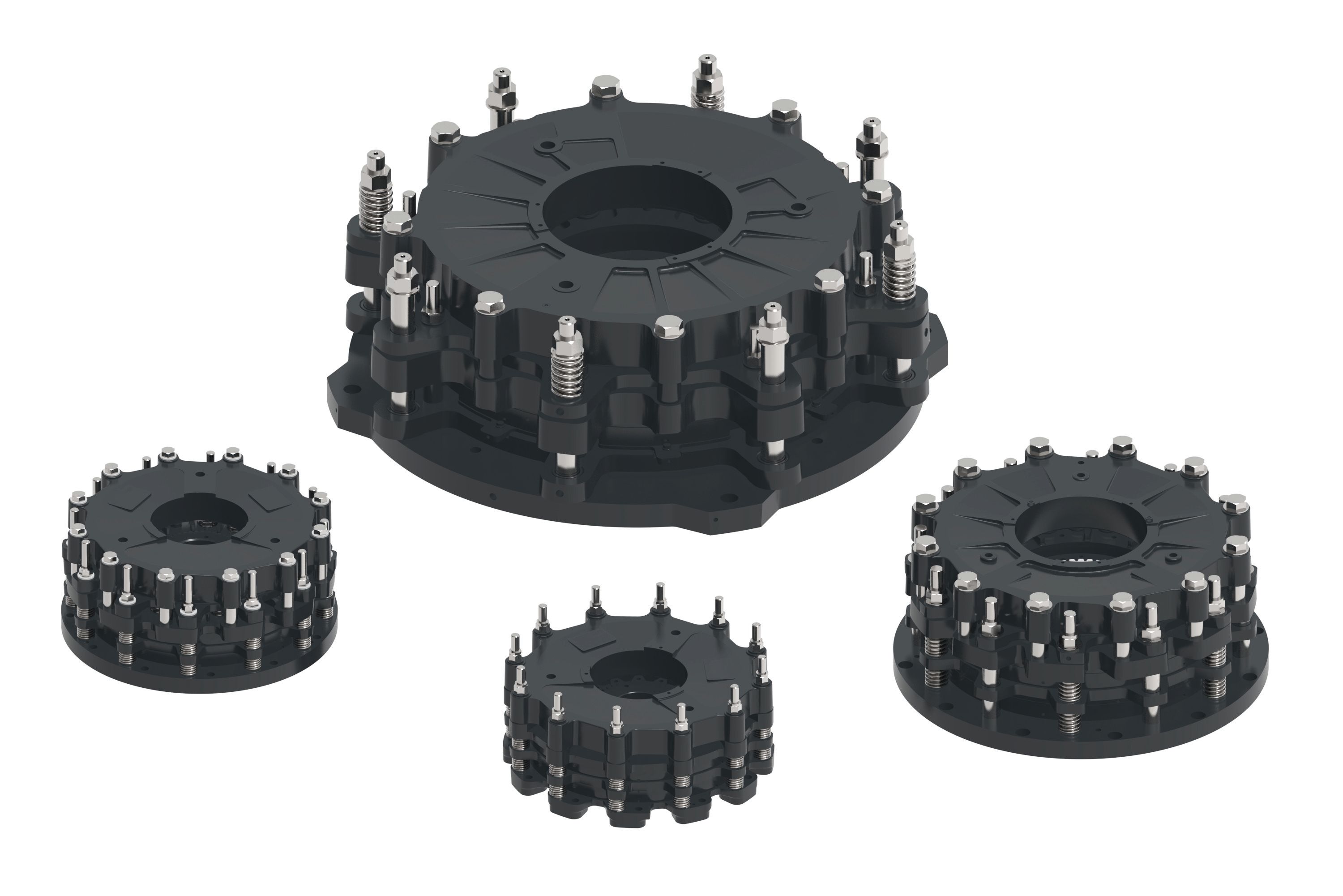 Air-cooled disc clutches and brakes