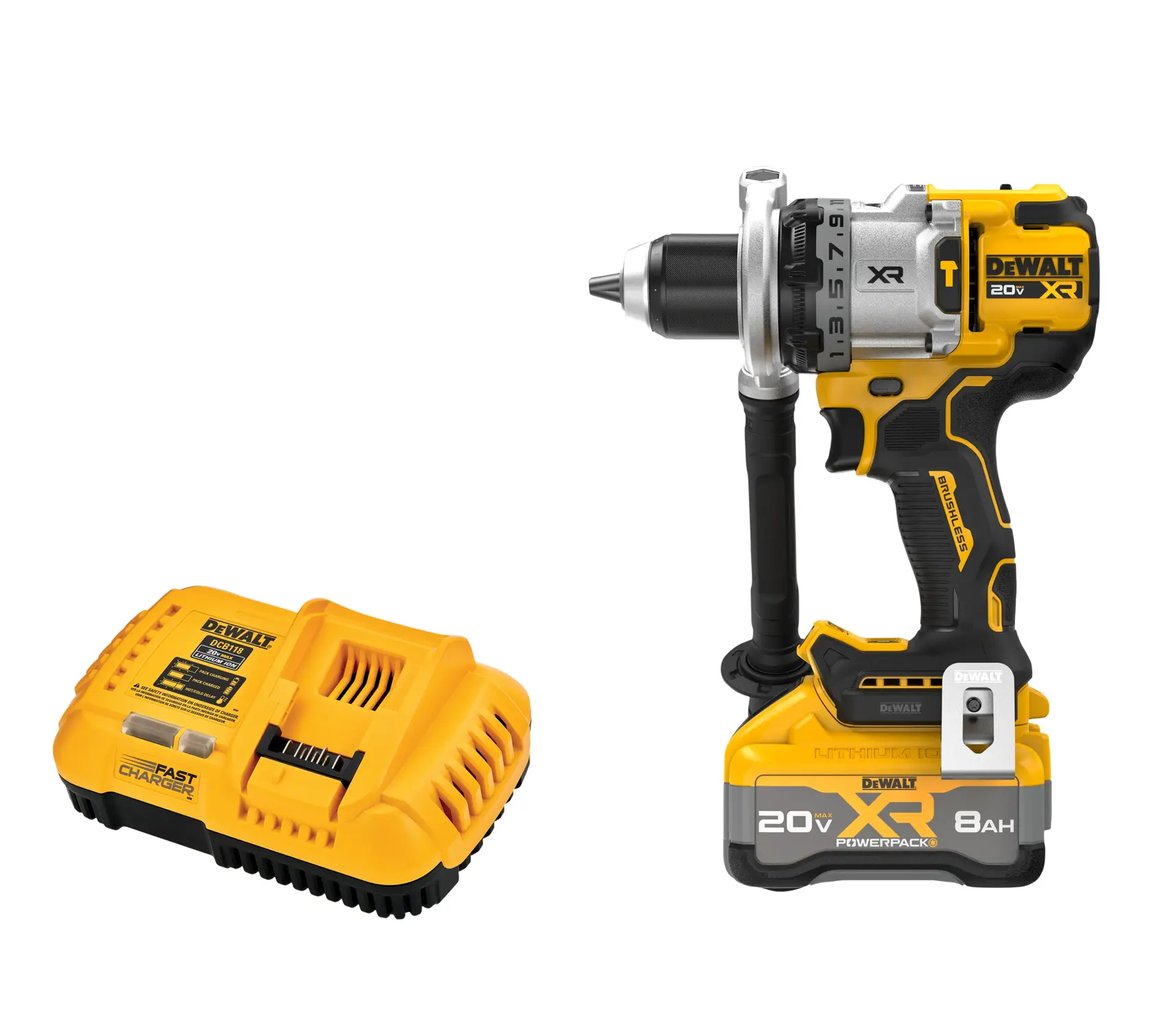 DEWALT® 20V MAX* XR® Brushless Cordless 1/2-in. 3-Speed Hammer Drill Kit