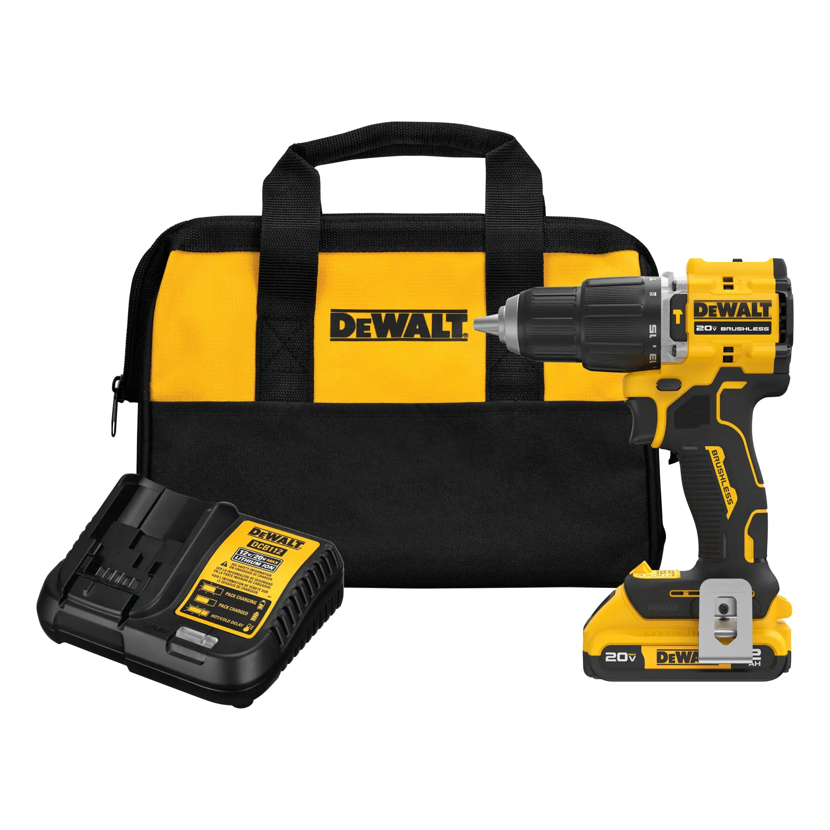 DEWALT® ATOMIC COMPACT SERIES™ 20V MAX* Brushless Cordless 1/2-in. Hammer Drill Kit