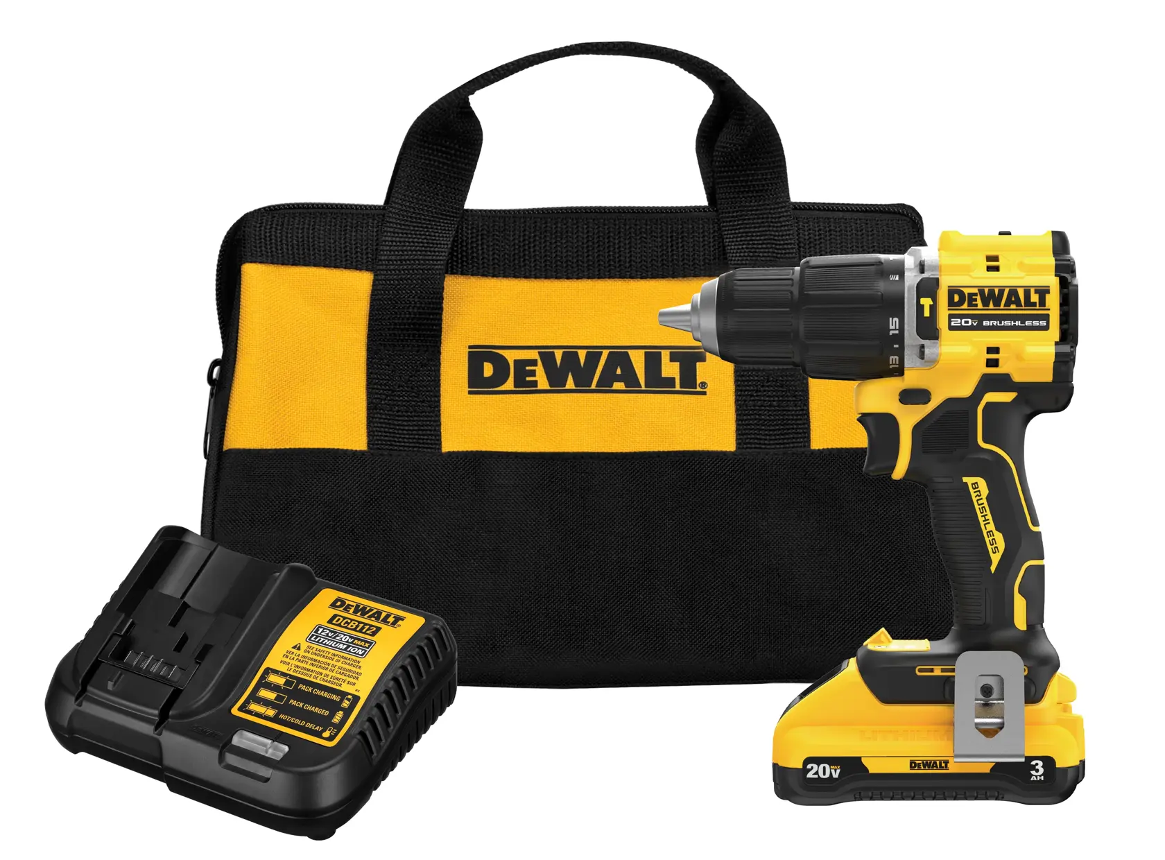 DEWALT® ATOMIC™ 20V MAX* Brushless Cordless 1/2-in. Hammer Drill Kit